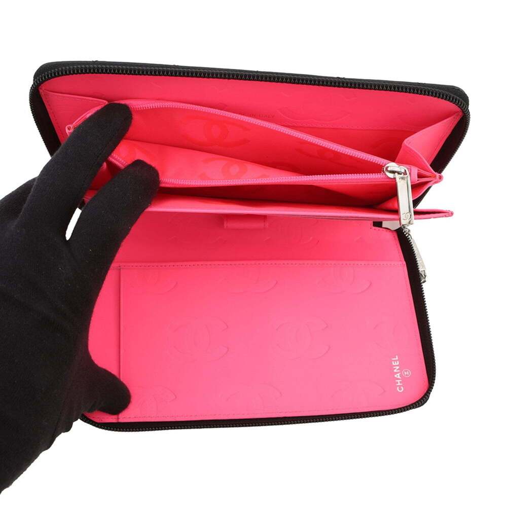 CHANEL Black Lambskin Leather Logo Wallet - Picture 5 of 16